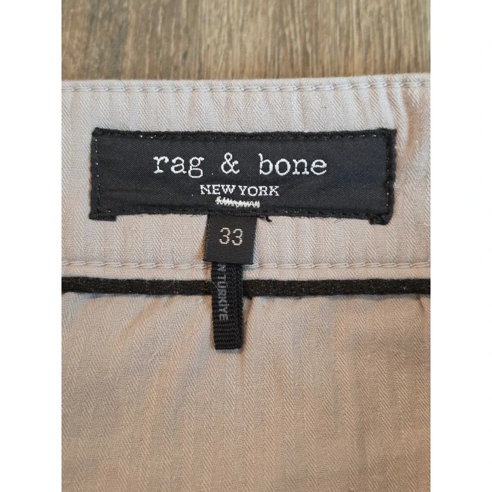 Rag & Bone Mens Standard Chino Natural Gray Cotton Sateen Pants 33 NWT